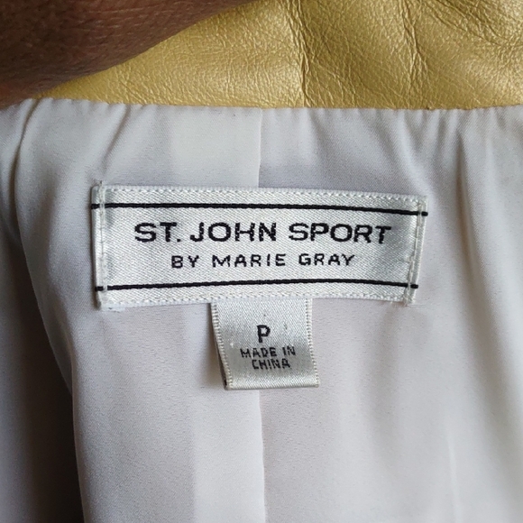 Vintage St. John Buttery Soft Yellow Leather Jacket - Picture 9 of 14